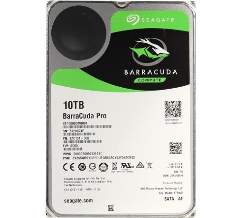 Жесткий диск/ HDD Seagate Barracuda 3.5" 10TB PRO Guardian 256MB SATA