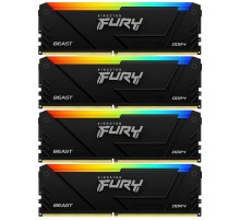 Память оперативная/ Kingston 64GB 3200MT/s DDR4 CL16 DIMM (Kit of 4) FURY Beast RGB