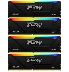 Память оперативная/ Kingston 64GB 3200MT/s DDR4 CL16 DIMM (Kit of 4) FURY Beast RGB