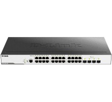 Коммутатор/ DGS-3000-28X/B Managed L2 Switch 24x1000Base-T, 4x10GBase-X SFP+, Surge 6KV, CLI, RJ45 Console, RPS, Dying Gasp