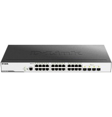 Коммутатор/ DGS-3000-28X/B Managed L2 Switch 24x1000Base-T, 4x10GBase-X SFP+, Surge 6KV, CLI, RJ45 Console, RPS, Dying Gasp