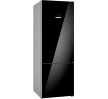 Холодильник BOSCH Full NoFrost, Serie   6, Габариты 193x70x80, Общий пол. объем: 559 л. (х:417, м:142), Черное стекло,Цифровой LCD дисплей,, Multi Airflow, AirFresh Filter, Боковое LED освещение и точечное для зон свежести, Полки EasyAccess, Отделение для