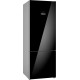 Холодильник BOSCH Full NoFrost, Serie   6, Габариты 193x70x80, Общий пол. объем: 559 л. (х:417, м:142), Черное стекло,Цифровой LCD дисплей,, Multi Airflow, AirFresh Filter, Боковое LED освещение и точечное для зон свежести, Полки EasyAccess, Отделение для