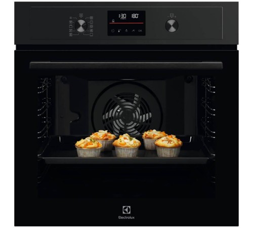 Встраиваемые электрические духовки ELECTROLUX/ Электрический духовой шкаф  с конвекцией, приготовление на пару, объем 72 л, автопрограммы, очистка пиролитическая, 3 стекла в дверце, направляющие проволочные + телескопические (1 уровень), термощуп