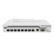 Маршрутизатор MikroTik Cloud Router Switch 309-1G-8S+IN with Dual core 800MHz CPU, 512MB RAM, 1xGigabit LAN, 8 x SFP+ cages, RouterOS L5 or SwitchOS (dual boot), passive desktop case, rackmount ears, PSU