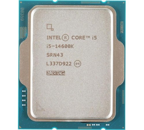 Процессор CPU Intel Core i5-14600K (3.5GHz/24MB/14 cores) LGA1700 OEM, UHD770, TDP 125W, max 192Gb DDR4-3200 DDR5-5600, CM8071504821015SRN43, 1 year Процессор CPU Intel Core i5-14600K (3.5GHz/24MB/14 cores) LGA1700 OEM, UHD770, TDP 125W, max 192Gb DDR4-3200 DDR5-5600, CM8071504821015SRN43, 1 year