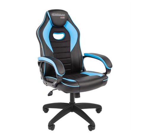 Офисное кресло Chairman   game 16 Россия экопремиум черный/голубой