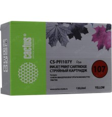 -/ Картридж струйный Cactus CS-PFI107Y желтый (130мл) для Canon IP iPF670/iPF680/iPF685/iPF770/iPF780/i