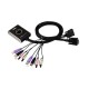 2-портовый KVM-переключатель со встроенными KVM кабелями 2х(1,2м), 1 user DVI-D(Female)+ 2хUSB(Тип А(Female)) +2хАудио(Female) <-> 2 cpu DVI-D(Male)+2хUSB(Тип А(Male))+2хАудио(Male), настольный, некаскад., не требуется внешнее питание/ PETITE 2 PORT DVI C