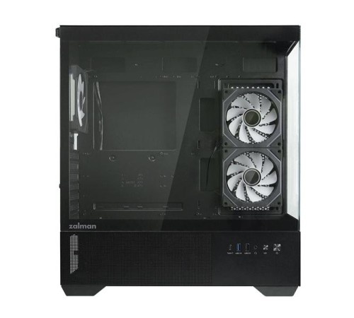 корпус ZALMAN CHRONIX, ATX, BLACK, WINDOW, 1xCombo (3.5’’ or 2.5’’), 1x3.5’’HDD, 2x2.5’’SSD, 1xUSB2.0, 1xUSB3.0, 1xUSB Type-C, SIDE 2x120mm ARGB, REAR 1x120mm ARGB
