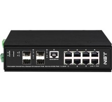Промышленный управляемый (L2+) HiPoE коммутатор Gigabit Ethernet/ Промышленный управляемый (L2+) HiPoE коммутатор Gigabit Ethernet на 8GE PoE + 4 GE SFP порта с функцией мониторинга температуры/ влажности/ напряжения. Порты: 1 x GE (10/100/1000Base-T) с P