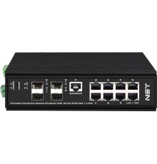 Промышленный управляемый (L2+) HiPoE коммутатор Gigabit Ethernet/ Промышленный управляемый (L2+) HiPoE коммутатор Gigabit Ethernet на 8GE PoE + 4 GE SFP порта с функцией мониторинга температуры/ влажности/ напряжения. Порты: 1 x GE (10/100/1000Base-T) с P