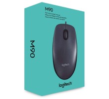 Мышь Logitech M90 Black (черная,оптическая, 1000dpi, USB, 1.8м) (арт.910-001795, M/N: M-U0026) (Мятая упаковка)