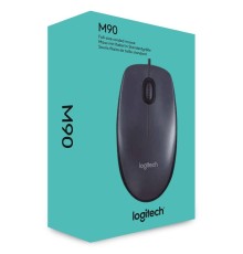 Мышь Logitech M90 Black (черная,оптическая, 1000dpi, USB, 1.8м) (арт.910-001795, M/N: M-U0026) (Мятая упаковка)