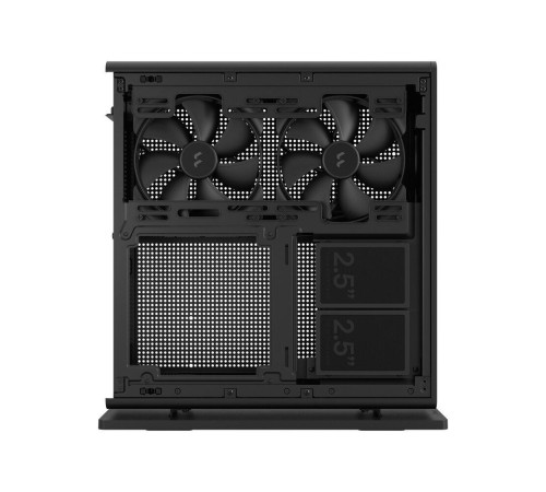 Корпус без блока питания/ Case Fractal Design Ridge, 2x140mm, 2xUSB-A 3.2 + 1xUSB 3.2 Type-C, SFX PSU Support, mITX Black