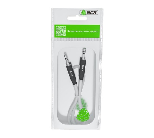 GCR Кабель 1.5m аудио jack 3.5mm/jack 3.5mm белый, AL case черный, M/M, GCR-54750 GCR Кабель 1.5m аудио jack 3.5mm/jack 3.5mm белый, AL case черный, M/M, GCR-54750