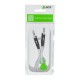 GCR Кабель 1.5m аудио jack 3.5mm/jack 3.5mm белый, AL case черный, M/M, GCR-54750