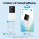 Power Bank Vention 10000mAh(Micro-USB/C/A/A) со встроенными кабелями 22.5W Белый с LED Дисплеем, шт.