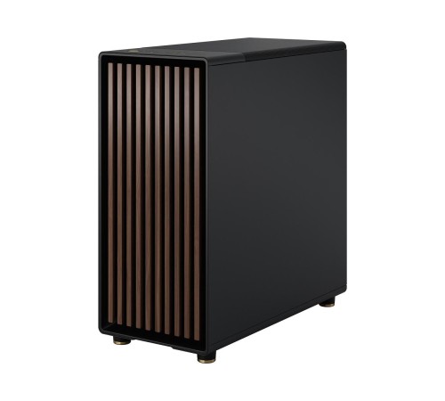 Корпус без блока питания/ Case Fractal Design North TG Dark Tint, Midi-Tower, 2x140mm, 2xUSB-A 3.2 + 1xUSB 3.2 Type-C ATX, mATX, mITX Wood panel, Charcoal Black