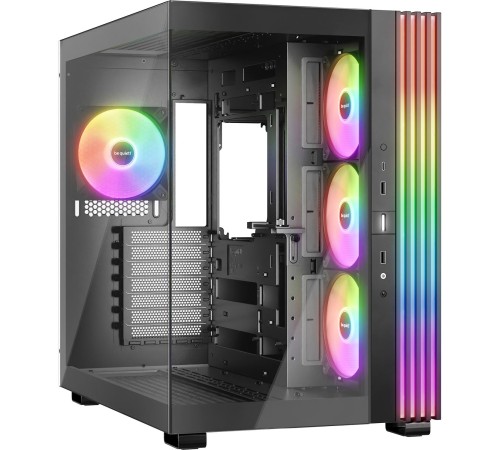 Корпус ПК без блока питания/ Case be quiet! LIGHT BASE 600 LX, Midi-Tower, TG, 4x120mm ARGB, 2xUSB-A 3.2, 1xUSB 3.2 Type-C, ATX, mATX, mITX Black