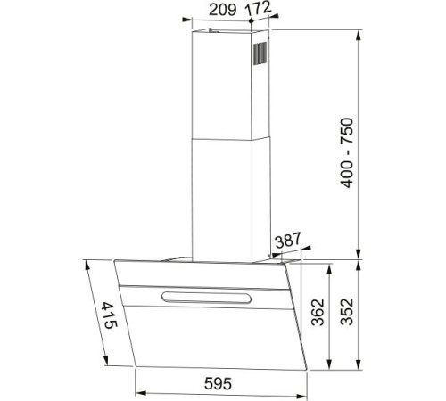 Вытяжка Franke/ Best, Вытяжка наклонная STERLING 60 WH, 60 см, 1400 м3/ч, сенсорное управление, LED освещение, 69 дБ, Угольный фильтр Ф-10 (опция), цвет белый
