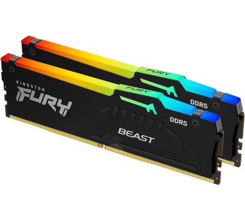 Память оперативная/ Kingston 64GB 6000MT/s DDR5 CL36 DIMM (Kit of 2) FURY Beast RGB EXPO Память оперативная/ Kingston 64GB 6000MT/s DDR5 CL36 DIMM (Kit of 2) FURY Beast RGB EXPO