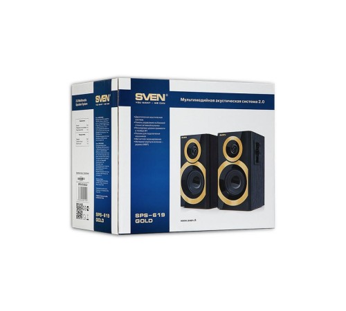 SVEN SPS-619 GOLD, чёрный, акустическая система 2.0, мощность 2х10 Вт(RMS) SVEN SPS-619 GOLD, чёрный, акустическая система 2.0, мощность 2х10 Вт(RMS)