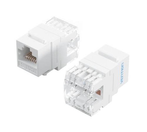 Модуль Vention Keystone Jack Cat.6 неэкранированный 180 градусов Белый