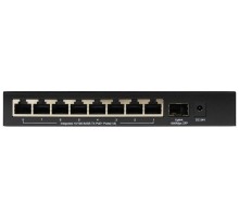 Коммутатор ORIGO Неуправляемый PoE-коммутатор, 8x100Base-TX PoE, 1x1000Base-X SFP, PoE-бюджет 80 Вт, корпус металл