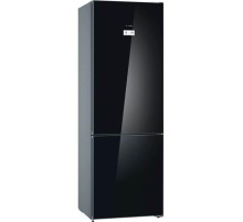 Холодильник BOSCH 6 серия, 203х60х66, объем камер максимальный 290+110,NoFrost, морозильная камера нижняя, цвет: черный под стеклом,SuperCooling, superFreezing, Multi-Flow Air Tower