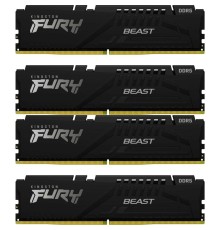 Память оперативная/ Kingston 128GB 5600MT/s DDR5 CL40 DIMM (Kit of 4) FURY Beast Black XMP