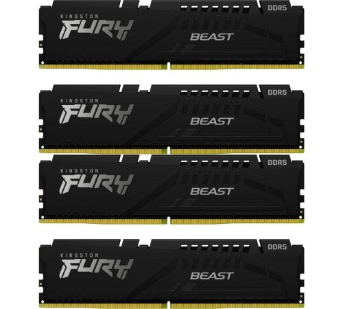 Память оперативная/ Kingston 128GB 5600MT/s DDR5 CL40 DIMM (Kit of 4) FURY Beast Black XMP Память оперативная/ Kingston 128GB 5600MT/s DDR5 CL40 DIMM (Kit of 4) FURY Beast Black XMP