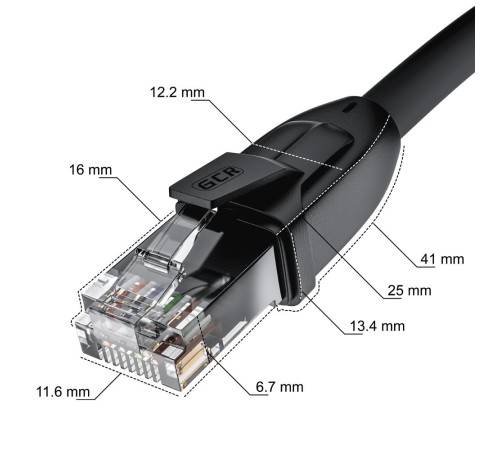 GCR Удлинитель патч-корда прямой 2.0m, UTP медь, кат.6, 24 AWG, ethernet high speed 10 Гбит/с, RJ45, GCR-52650 GCR Удлинитель патч-корда прямой 2.0m, UTP медь, кат.6, 24 AWG, ethernet high speed 10 Гбит/с, RJ45, GCR-52650