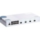 Коммутатор/ QNAP QSW-M408S 10 Gbps managed switch with 4 SFP + ports, 8 1 Gbps RJ-45 ports, bandwidth up to 96 Gbps, JumboFrame support.