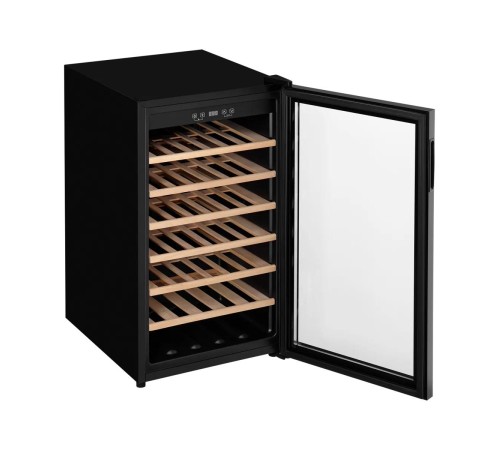 Винный шкаф KUPPERSBERG/ Винный шкаф KUPPERSBERG, отдельностоящий, High-Tech, объем 128 л, вместимость 40 бутылок, диапазон температуры 5-20 градусов, механическое открытие двери, 6 полок из бука, LCD дисплей, уровень шума 38 дБ, цвет черный
