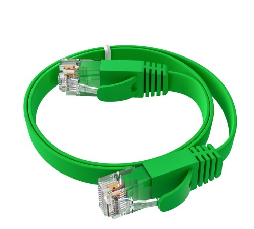 GCR Патч-корд PROF плоский прямой 1.5m, UTP медь кат.6, зеленый, 30 AWG, ethernet high speed 10 Гбит/с, RJ45, T568B, GCR-52837 GCR Патч-корд PROF плоский прямой 1.5m, UTP медь кат.6, зеленый, 30 AWG, ethernet high speed 10 Гбит/с, RJ45, T568B, GCR-52837
