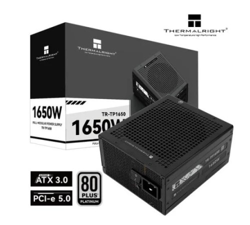 Блок питания 1650W/ Power Supply Thermalright, 1650W 80+ Platinum (ATX, 3.0, PCIe 5.0, Full modular, 1x24(20+4)pin 600mm, 3xCPU 8(4+4)pin, 4xPCIe*2 8(6+2)pin, 2x12VHPWR PCIe 5.0 12+4pin 600mm, 6xSATA, 5xMOLEX4pin, Active, 120x120mm, 170x150x86mm, OPP, OVP Блок питания 1650W/ Power Supply Thermalright, 1650W 80+ Platinum (ATX, 3.0, PCIe 5.0, Full modular, 1x24(20+4)pin 600mm, 3xCPU 8(4+4)pin, 4xPCIe*2 8(6+2)pin, 2x12VHPWR PCIe 5.0 12+4pin 600mm, 6xSATA, 5xMOLEX4pin, Active, 120x120mm, 170x150x86mm, OPP, OVP
