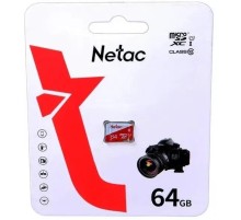 Носитель информации Netac P500 ECO 64GB MicroSDXC U1/C10 up to 80MB/s, retail pack card only