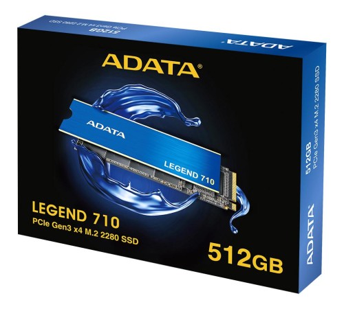 Твердотельный накопитель/ ADATA SSD LEGEND 710, 512GB, M.2(22x80mm), NVMe 1.4, PCIe 3.0 x4, 3D NAND, R/W 2400/1000MB/s, IOPs 90 000/150 000, TBW 130, DWPD 0.23, with Heat Sink (3 года) Твердотельный накопитель/ ADATA SSD LEGEND 710, 512GB, M.2(22x80mm), NVMe 1.4, PCIe 3.0 x4, 3D NAND, R/W 2400/1000MB/s, IOPs 90 000/150 000, TBW 130, DWPD 0.23, with Heat Sink (3 года)