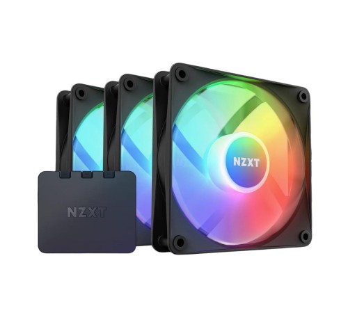 Кулер для корпуса ПК/ Case Cooler NZXT F120 RGB Core Triple Pack (120x120x25mm, 4-pin PWM, RGB, 78.86CFM, 33.88dBA, 1800RPM, Black, 3pcs)