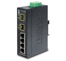 ISW-621TF коммутатор для монтажа в DIN рейку/ IP30 Slim Type 4-Port Industrial Ethernet Switch + 2-Port SFP Fiber (-40 - 75 C)