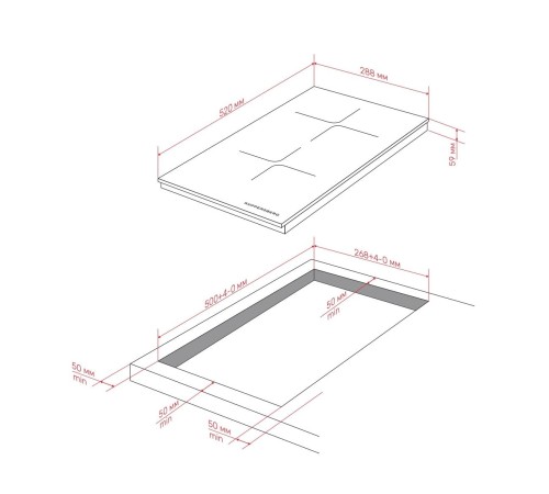 Варочная поверхность Kuppersberg/ Варочная поверхность Kuppersberg, High-Tech, индукция, 30 см, 2 зоны нагрева, 9 уровней мощности, inverter, таймер, пауза, Booster, слайдерное управление, цвет черный