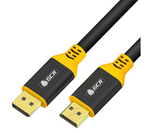 GCR Кабель 1.0m DisplayPort v1.2, черный, AL case, желтый ПВХ, 28/28 AWG, GCR-54434