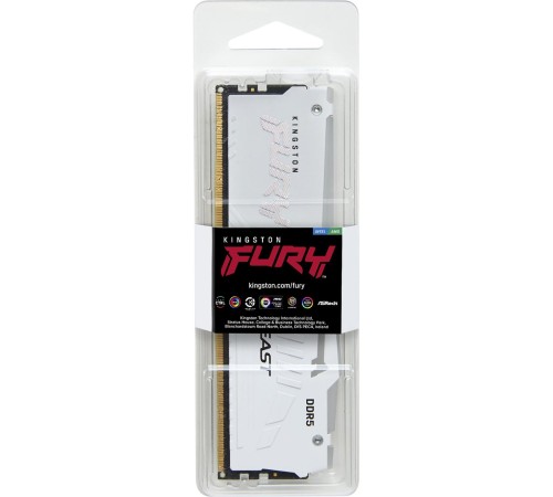 Память оперативная/ Kingston 32GB 5600MT/s DDR5 CL36 DIMM FURY Beast White RGB EXPO Память оперативная/ Kingston 32GB 5600MT/s DDR5 CL36 DIMM FURY Beast White RGB EXPO