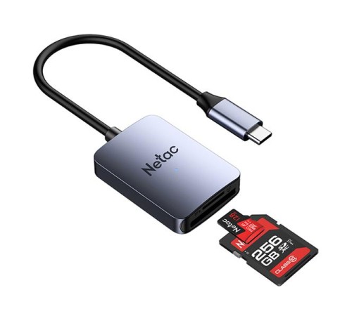 Кардридер  Netac Flash card reader WK12, USB3.0 Type-C to mSD/SD (repl. NT09WK12-30GR)
