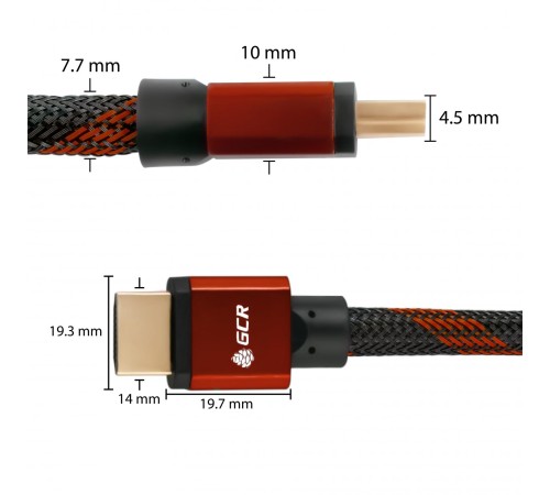 Greenconnect Кабель 1.0m HDMI версия 2.0, HDR 4:2:2, Ultra HD, 4K 60 fps 60Hz/5K*30Hz, 3D, AUDIO, 18.0 Гбит/с, 28/28 AWG, OD7.3mm, тройной экран, BICOLOR нейлон, AL корпус красный, GCR-51489 Greenconnect Кабель 1.0m HDMI версия 2.0, HDR 4:2:2, Ultra HD, 4K 60 fps 60Hz/5K*30Hz, 3D, AUDIO, 18.0 Гбит/с, 28/28 AWG, OD7.3mm, тройной экран, BICOLOR нейлон, AL корпус красный, GCR-51489