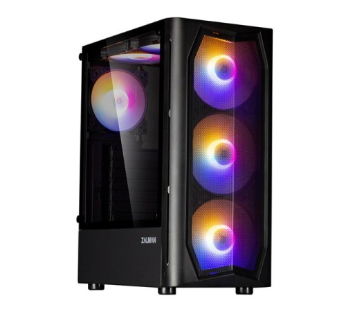 корпус ZALMAN N4 Rev.1, ATX, BLACK, WINDOW, 2x3.5", 2x2.5", 2xUSB2.0, 1xUSB3.0, FRONT 3x140mm RGB, REAR 1x120mm RGB, TOP 2x120mm RGB (незначительное повреждение коробки)
