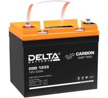 Батарея DELTA серия CGD, CGD 1233, напряжение 12В, емкость 33Ач (разряд 10 часов),  макс. ток разряда (5 сек.) 330А, макс. ток заряда 16.5А, графеновая свинцово-кислотная типа AGM, клеммы под болт М6, ДxШxВ 197х130х159мм., вес 10.3кг., срок службы 15 лет.