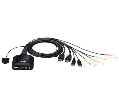 КВМ переключатель ATEN 2-Port USB 4K HDMI Cable KVM Switch