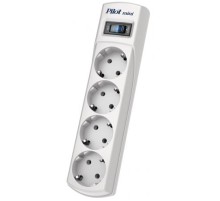 Сетевой фильтр Pilot Mini 4 розетки (евро с заземлением), 10А/2.2кВа, автомат, 5 м/ Surge protector Pilot Mini 4 euro outlets, 10A / 2.2kVt, automatic circuit-breaker, 5 m